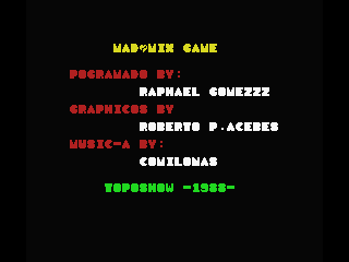 Mad Mix Game (MSX) screenshot: Credits