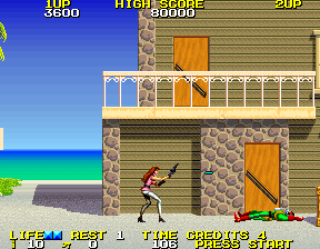 Rolling Thunder 2 (Arcade) screenshot: Leila is a tough lady