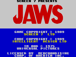 Jaws (ZX Spectrum) screenshot: Title screen