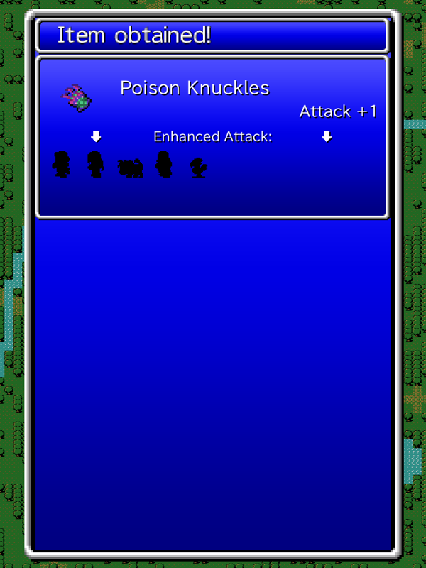 Final Fantasy: All The Bravest (iPad) screenshot: You found poison knuckles.