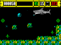 Jaws (ZX Spectrum) screenshot: The shark itself