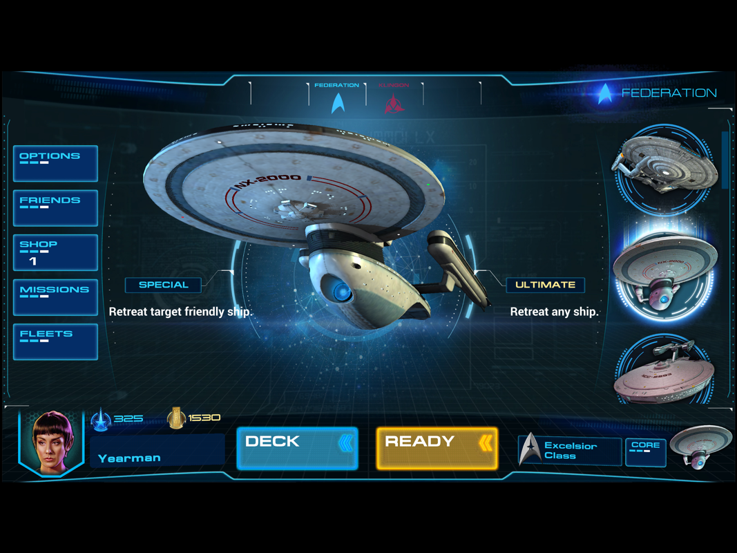 Star Trek: Adversaries (iPad) screenshot: Main menu
