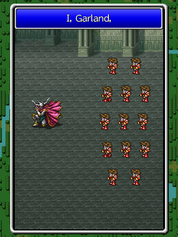 Final Fantasy: All The Bravest (iPad) screenshot: Your first boss fight, you will fight Garland.