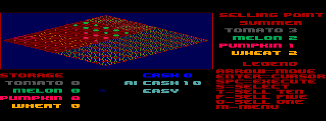Cocogrow (TRS-80 CoCo) screenshot: Larger Field Planted