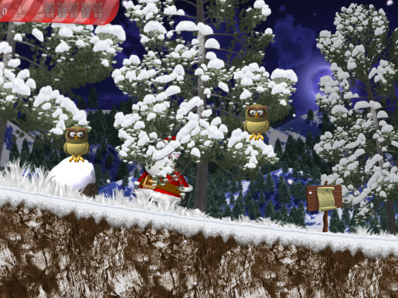 Christmas Eve Crisis (Windows) screenshot: Level 5: be careful from the owls