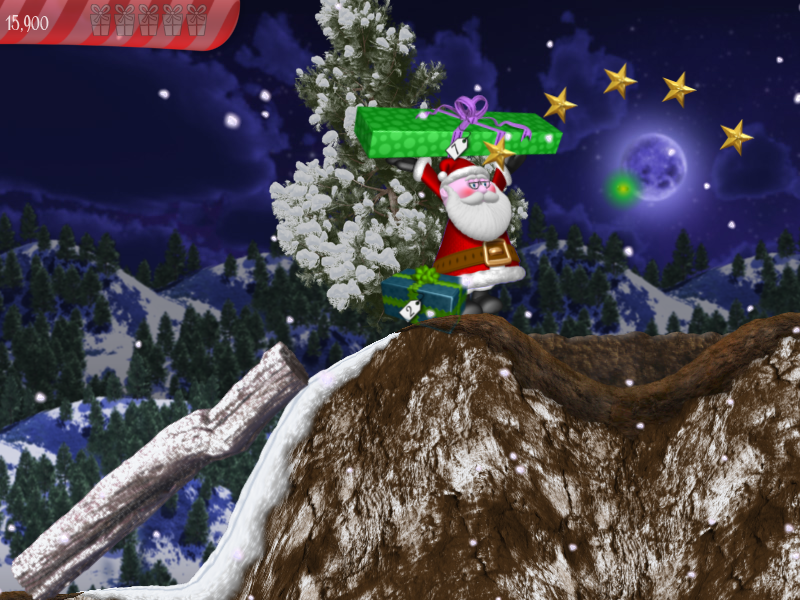 Christmas Eve Crisis (Windows) screenshot: Level 7: be careful from the green point and from falling