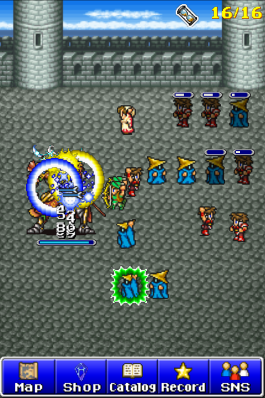 Final Fantasy: All The Bravest (Android) screenshot: En masse attack on another boss