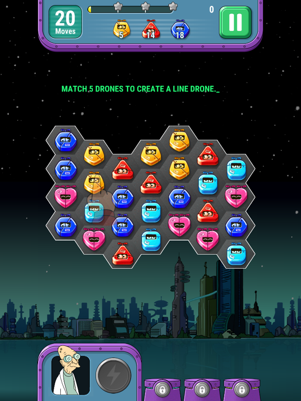 Futurama: Game of Drones (iPad) screenshot: Level 2