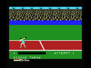The Activision Decathlon (MSX) screenshot: Discus throw