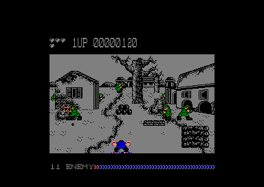 Cabal (Amstrad CPC) screenshot: The Cabal eats dirt