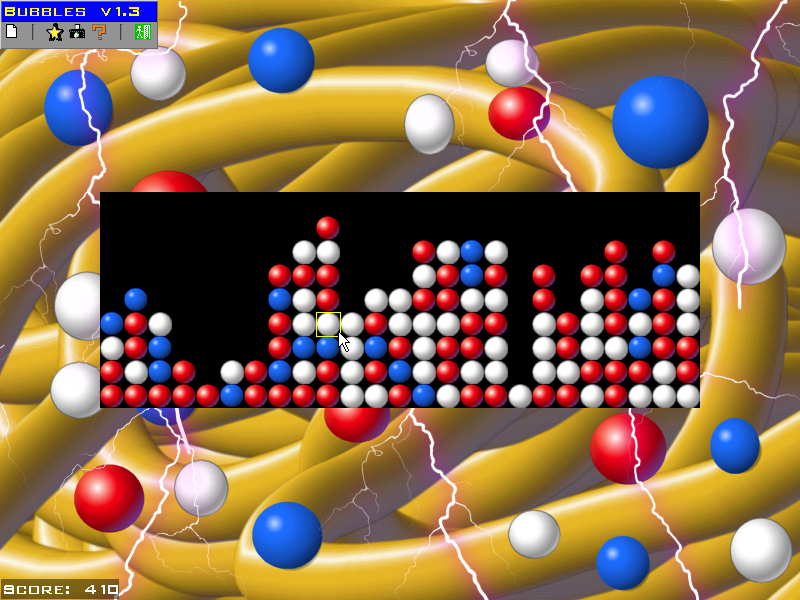 Bubbles (Windows) screenshot: In the middle of the game