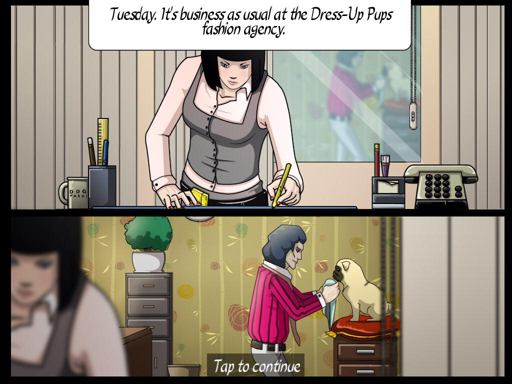 Dress-Up Pups (iPad) screenshot: Opening story