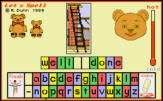 Let's Spell at Home (Amiga) screenshot: Well done