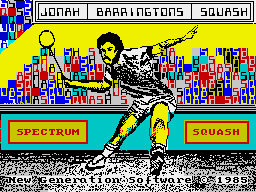 Jonah Barrington's Squash (ZX Spectrum) screenshot: Nice drawing of Jonah for the loading screen