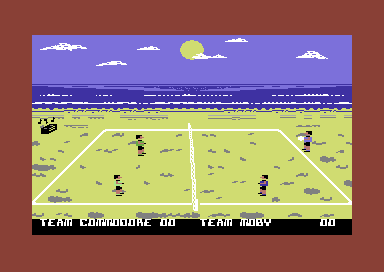Bump, Set, Spike! Doubles Volleyball (Commodore 64) screenshot: On the beach