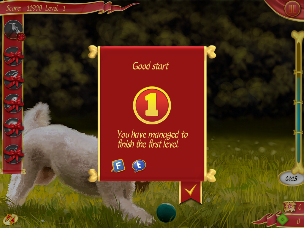 Dress-Up Pups (iPad) screenshot: I cleared level 1