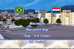 Ultimate Beach Soccer (Game Boy Advance) screenshot: Marseille Cup.