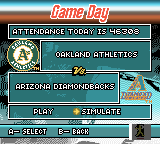 Ken Griffey Jr.'s Slugfest (Game Boy Color) screenshot: Set up to play World Series.