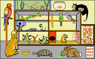 Let's Spell at the Shops (Amiga) screenshot: Animals