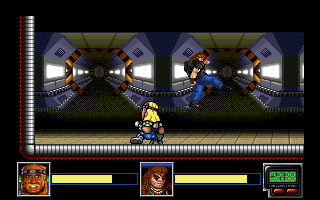 Suburban Commando (DOS) screenshot: Level boss: Beat up the baddie.