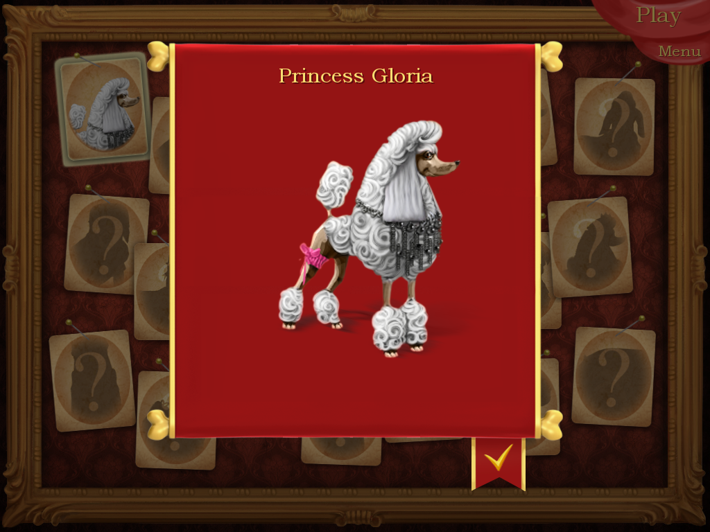 Dress-Up Pups (Linux) screenshot: Our first doggie, Princess Gloria!