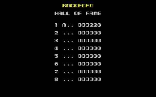 Rockford: The Arcade Game (Atari ST) screenshot: High score table