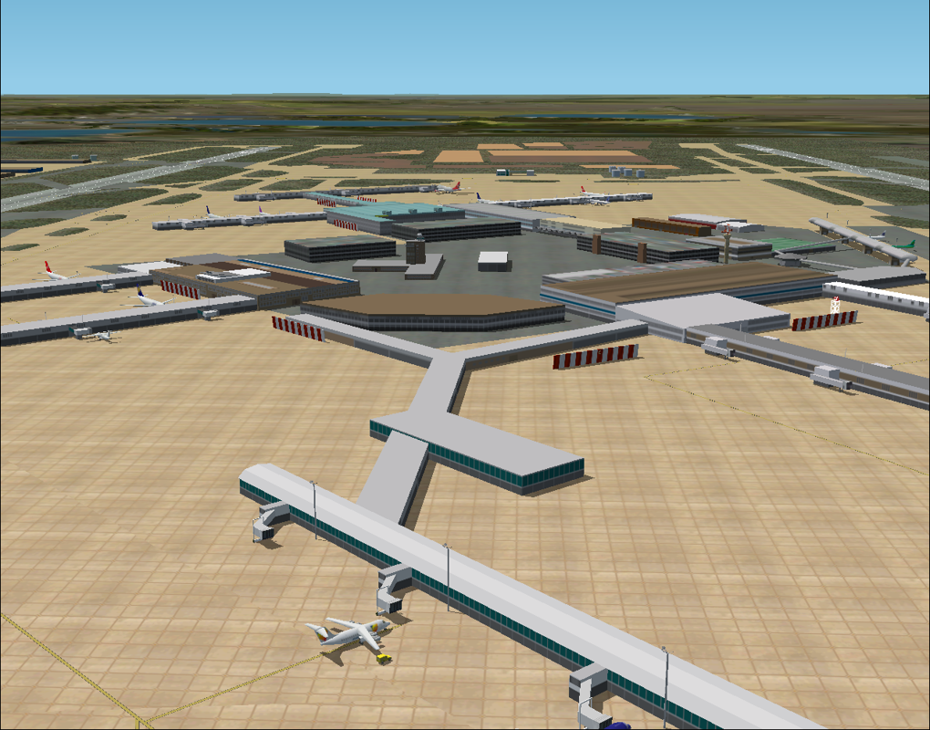 GB Airports (Windows) screenshot: Heathrow central terminal area.