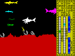 Scuba Dive (ZX Spectrum) screenshot: Successfully catching a pearl.