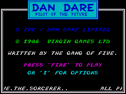 Dan Dare: Pilot of the Future (ZX Spectrum) screenshot: Title screen
