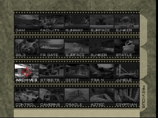 GoldenEye 007 (Nintendo 64) screenshot: Stage selection