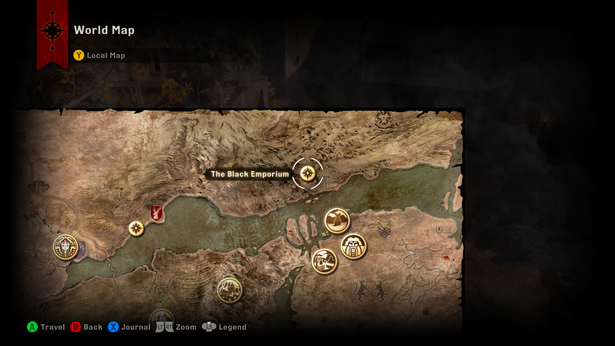 Dragon Age: Inquisition - The Black Emporium (Xbox One) screenshot: The location just appeared on the map