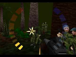 GoldenEye 007 (Nintendo 64) screenshot: Intense jungle fight!..