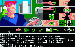 Tass Times in Tonetown (Atari ST) screenshot: Newspaper editor.