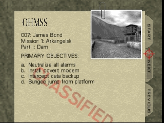 GoldenEye 007 (Nintendo 64) screenshot: Mission briefing