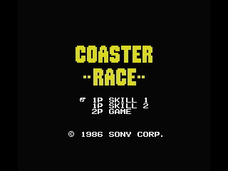 Coaster Race (MSX) screenshot: Title screen