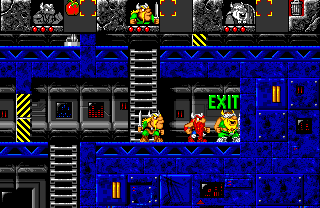 The Lost Vikings (Amiga CD32) screenshot: Bring all three to the exit