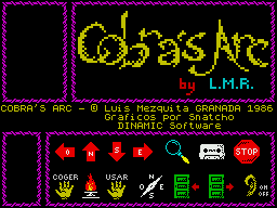 Cobra's Arc (ZX Spectrum) screenshot: Title screen