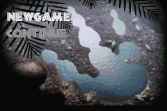 Jurassic Park III: The DNA Factor (Game Boy Advance) screenshot: Start a new game or continue an old one