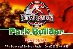 Jurassic Park III: Park Builder (Game Boy Advance) screenshot: Ready to build your park?