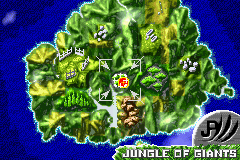 Jurassic Park III: The DNA Factor (Game Boy Advance) screenshot: Load your stage from the map of the island