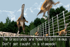 Jurassic Park III: The DNA Factor (Game Boy Advance) screenshot: Before starting a stage, you are shown some information about the stage