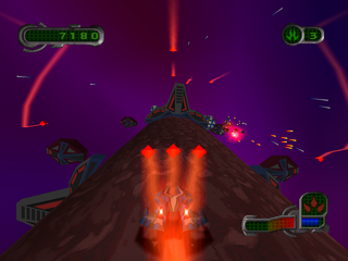 NanoTek Warrior (PlayStation) screenshot: Guided missiles