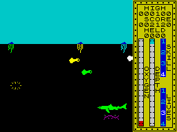 Scuba Dive (ZX Spectrum) screenshot: Pop out of oxygen.
