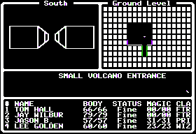 Dark Designs II: Closing the Gate (Apple II) screenshot: Start of play