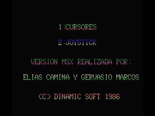 Camelot Warriors (MSX) screenshot: Key select screen