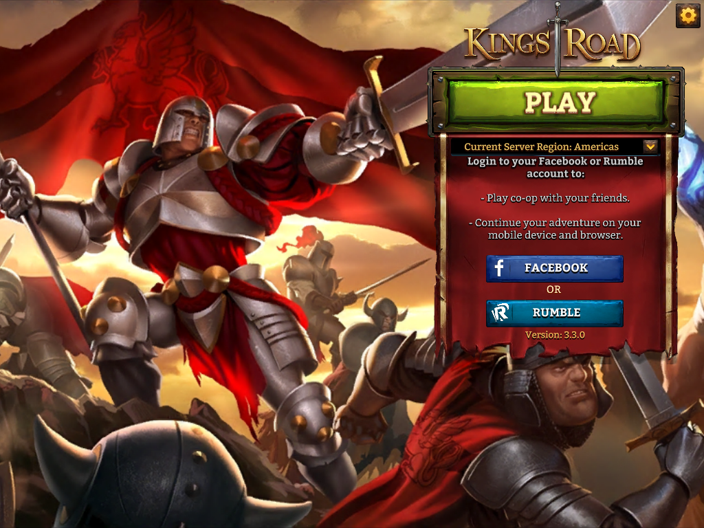KingsRoad (iPad) screenshot: Title and main menu