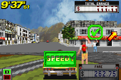 Crazy Taxi: Catch a Ride (Game Boy Advance) screenshot: Depending of the spent time to drop off a passenger, you'll receive a little rating.