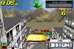 Crazy Taxi: Catch a Ride (Game Boy Advance) screenshot: Crazy heights! :-D