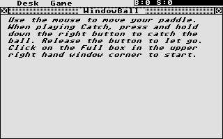 WindowBall (Atari ST) screenshot: Instructions (Low resolution)