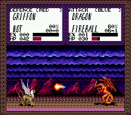 Master of Monsters (Genesis) screenshot: Griffon vs. Dragon